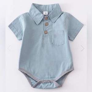 Baby boy button down shirt available in blue and other colors upon request avail
